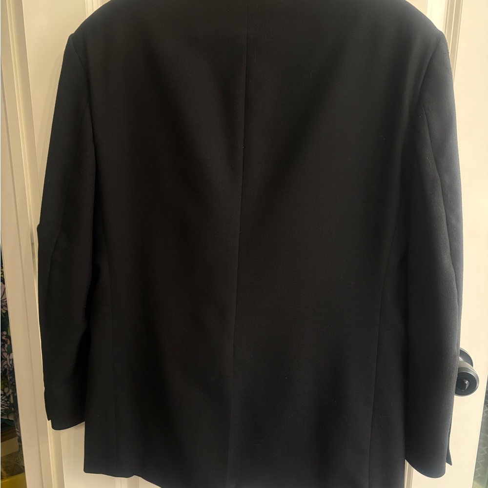Like new Stafford size 46R Black Two-Button Men's Sport Coat. Classic. Textured - Picture 2 of 7